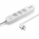 Filtro de Linha Xiaomi Mi Power Strip XMCXB04QM com 3 Portas Usb/3 Tomadas de 1.4 Metros - Branco