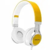 Fone de Ouvido MOX MO-F703 com Microfone, Cabo 1.2 Metros Removível - Amarelo e Branco