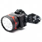 Lanterna de Cabeça Mega Star YM510 Led Recarregável com 15 Leds/ 600mAh Bivolt - Preto e Vermelho