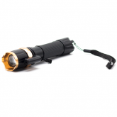 Lanterna Tática Led Swat EP29586 Recarregável 4800mAh com Laser/ Carregador Veicular 3.7V - Preto e Dourado