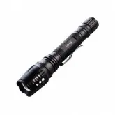 Lanterna Tática Tufan Focus Séries Cree Led, 88000W, 800 Lumens, 2 Pilhas Recarregáveis, Carregador - Preto