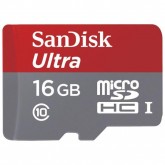 Memória Micro SD SanDisk 16GB Ultra 80MB/S Classe 10
