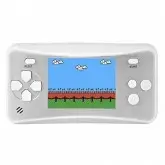 Mini Game Retro Portátil Bak BK-8048 Tela 2.5? 240 Jogos ? Branco e Prata