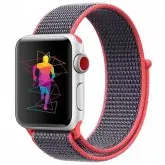 Pulseira 4Life de Nylon Loop para Apple Watch 38mm, Velcro - Rosa e Azul Escuro