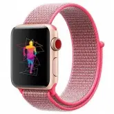 Pulseira 4Life de Nylon Loop para Apple Watch 38mm, Velcro - Rosa