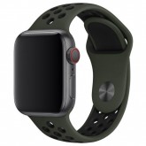 Pulseira 4Life de Silicone Esportiva Nike para Apple Watch 42/44mm - Verde e Preto