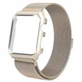 Pulseira com Case 4Life de Aço Inoxidável Estilo Milanês para Apple Watch 42mm, Magnético - Dourado