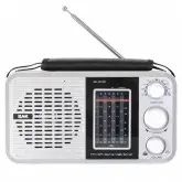 Rádio AM/FM BAK BK-811BT com Bluetooth/USB/SD/SW 1-6/8 Bandas Selecionáveis 110V - Prata