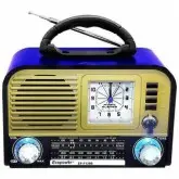 Radio Portatil AM/ FM/ SW Ecopower EP-F129B 5 Watts com Bluetooth/ USB - Azul/ Dourado