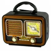 Rádio Portátil AM/FM/SW Ecopower EP-F226B com Bluetooth/USB/Recarregável - Preto e Dourado