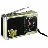 Rádio Portátil FM Ecopower EP-F211B com Bluetooth/USB/Slot para Micro SD - Preto e Dourado