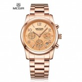 Relógio Analógico Megir Prestige MS2057LRE-0N0 Feminino, Aço Inoxidável - Rosa Ouro