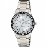 Relógio Analógico Q&Q A194-201Y Masculino Pulseira de Aço Inoxidável - Prata e Preto