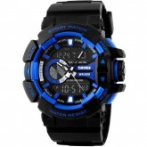 Relógio Analógico/Digital Skmei 1117 Masculino Pulseira de Silicone - Preto e Azul