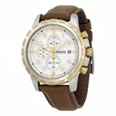 Relógio Fossil Masculino Marrom Prata Dourado FS4788