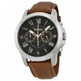 Relógio Fossil Masculino Marrom Prata FS4813