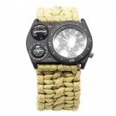 Relógio Tático Analógico Yuzex Paracord SNP0785DD com Pederneira/Bússola/Apito/Termômetro - Verde Militar
