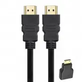 Cabo Hdmi Para Hdmi - 3M Microfins 3D/1080P + Adaptador Mini Hdmi