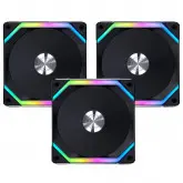 Cooler Para Gabinete Lian Li Uf-Sl120-3B 12X12 Led Rgb Preto - Kit Com 3