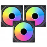 Cooler Para Gabinete Lian Li Uf-Slinf120-3B 12X12 Led Rgb Preto - Kit Com 3