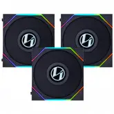 Cooler Para Gabinete Lian Li Uni Fan Tl Lcd 120 12X12 Led Rgb Preto - Kit Com 3 (12Tllcd3B)