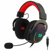 Fone Gamer Redragon H510-Rgb Zeus X Rgb / Com Fio - Preto