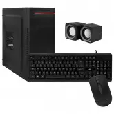 Gabinete Kit Mtek Dk03 Fonte 500W / Speaker / Mouse / Teclado Portugues - Preto