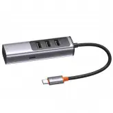 Hub USB-C 3.1 Mcdodo HU-1110 5 Portas / 3 USB 3.0 / USB-C Femea / GLAN - Deep Cinza
