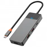 Hub Usb-C 3.1 Wiwu Linker A721Hd 7 Portas / 2 Usb / Hdmi / 2 Usb-C Femea / Sd / Tf - Cinza