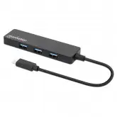 Hub Usb-C 3.2 Manhattan 164924 4 Portas Usb 3.0 - Preto