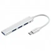 Hub USB-C Havit HV-HB41 4 Portas / 3 USB 2.0 / USB 3.0 - Prata
