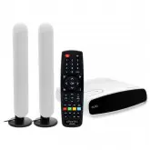 Receptor Digital Fta Athomics Aura Iks / Sks - Branco + Tubo Led Argb